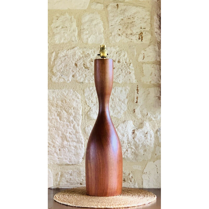 Vintage solid teak lamp stand, Denmark 1960