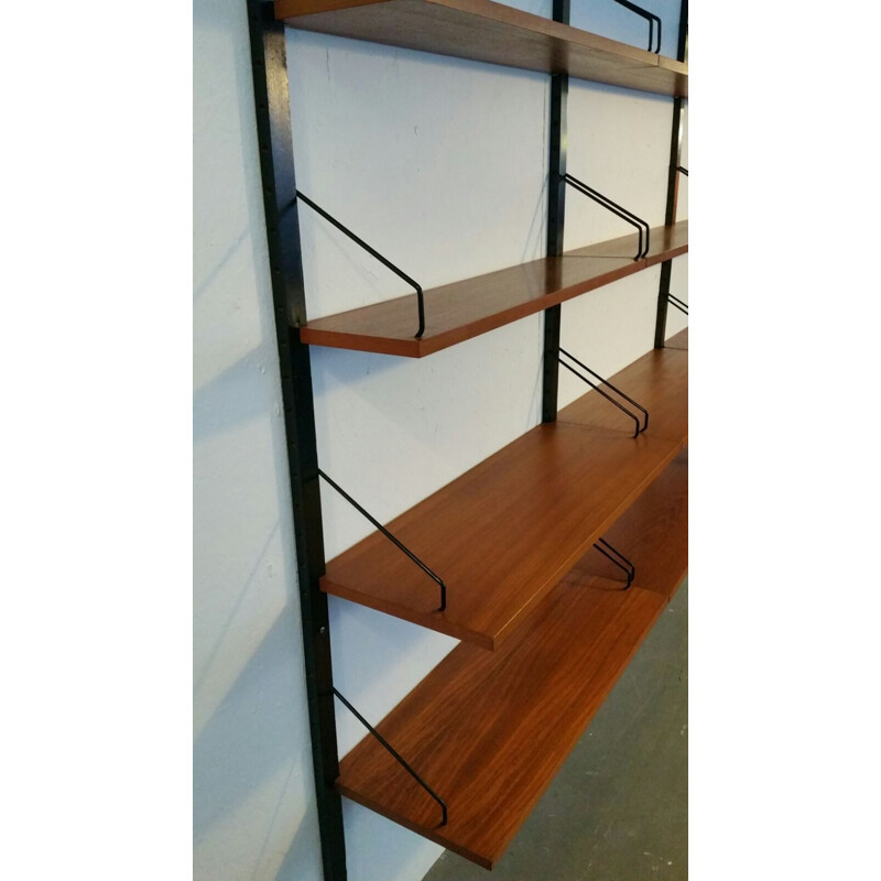Wall shelves in metal and wood, Poul CADOVIUS - 1960s