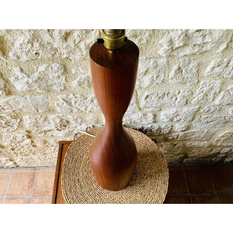 Vintage solid teak lamp stand, Denmark 1960