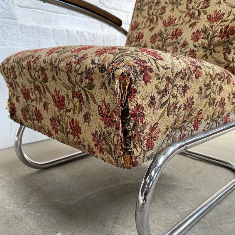 Pair of vintage functionalist armchairs, 1930s