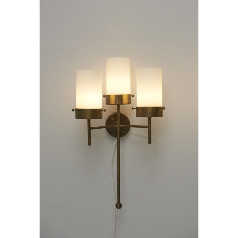 Pair of vintage brass wall lamps by Hans Agne Jakobsson, 1960