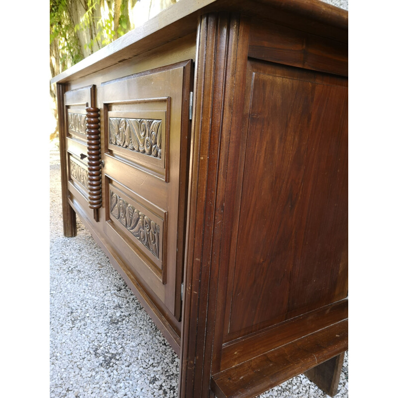 Vintage Art Deco 2-door carved sideboard, 1940