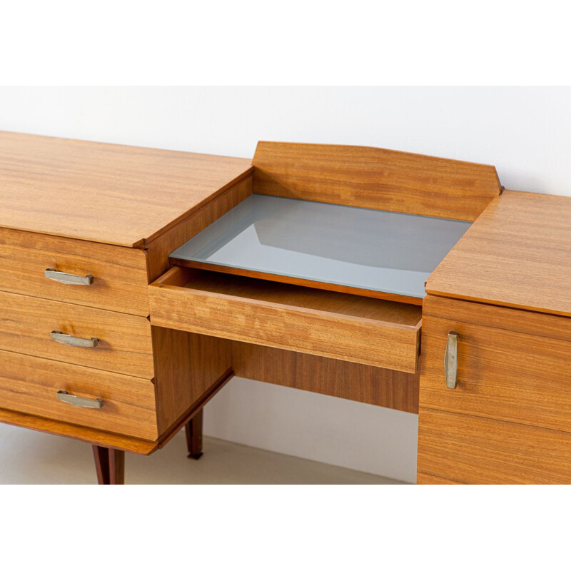 Vintage Italian modernist teak chest of drawers, 1950s