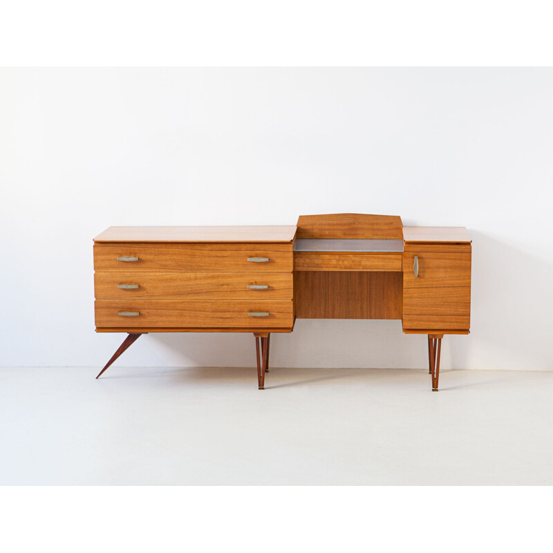 Vintage Italian modernist teak chest of drawers, 1950s