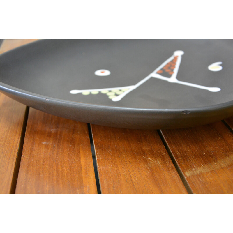 Ceramic plate, André BAUD - 1950s
