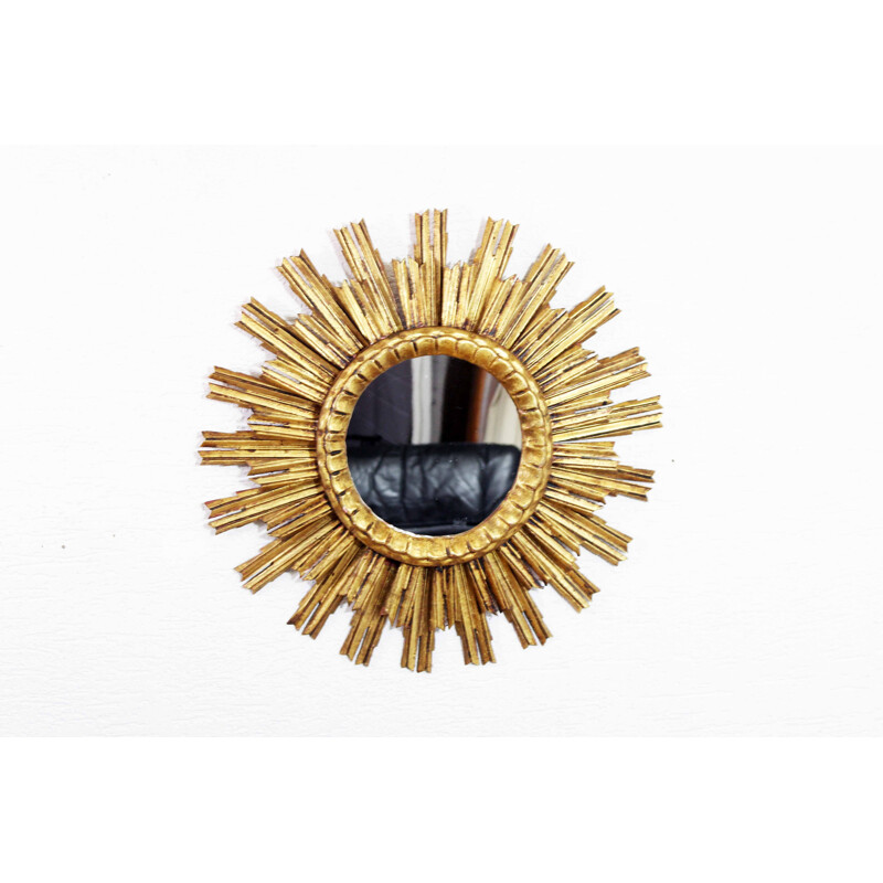 Vintage gold sunburst mirror, 1960