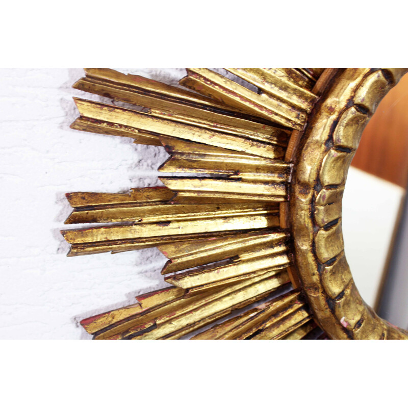 Vintage gold sunburst mirror, 1960