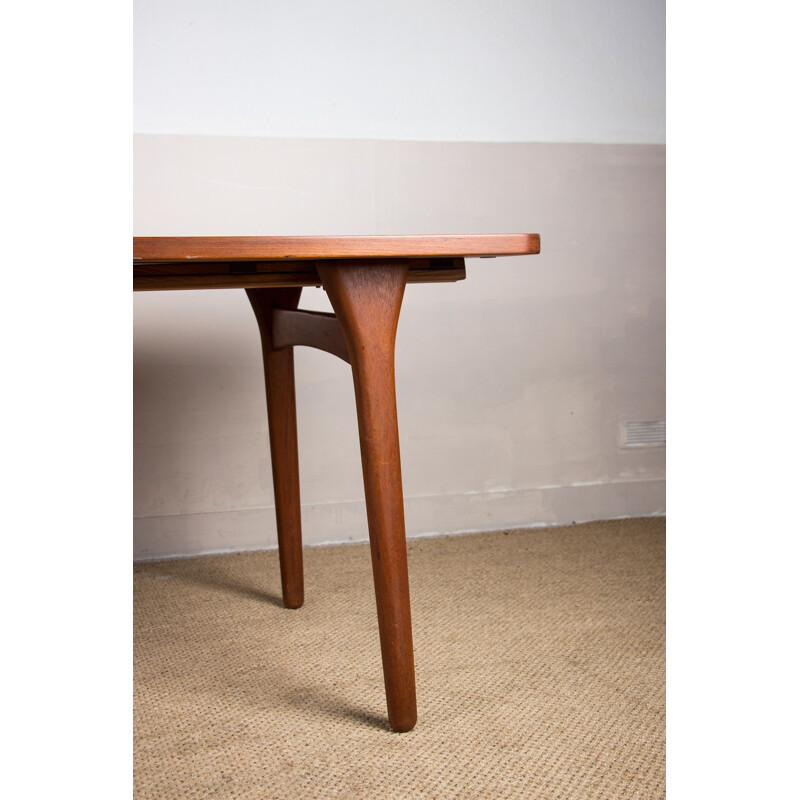 Vintage Danish teak extension table by Henning Kjaernulf for Bruno Hansen, 1960