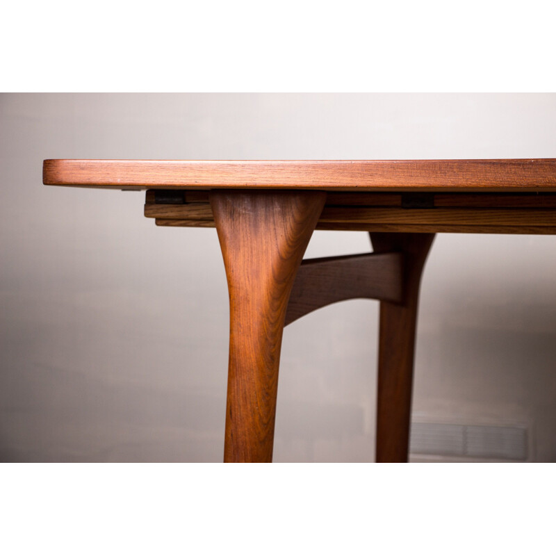 Vintage Danish teak extension table by Henning Kjaernulf for Bruno Hansen, 1960