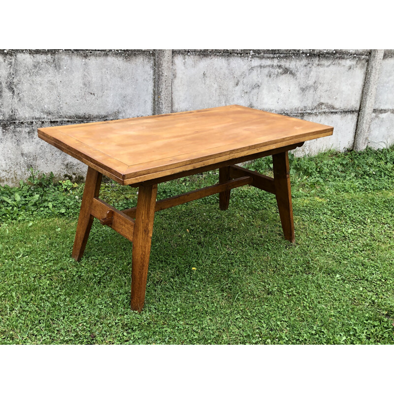 Table vintage en chêne par René Gabriel