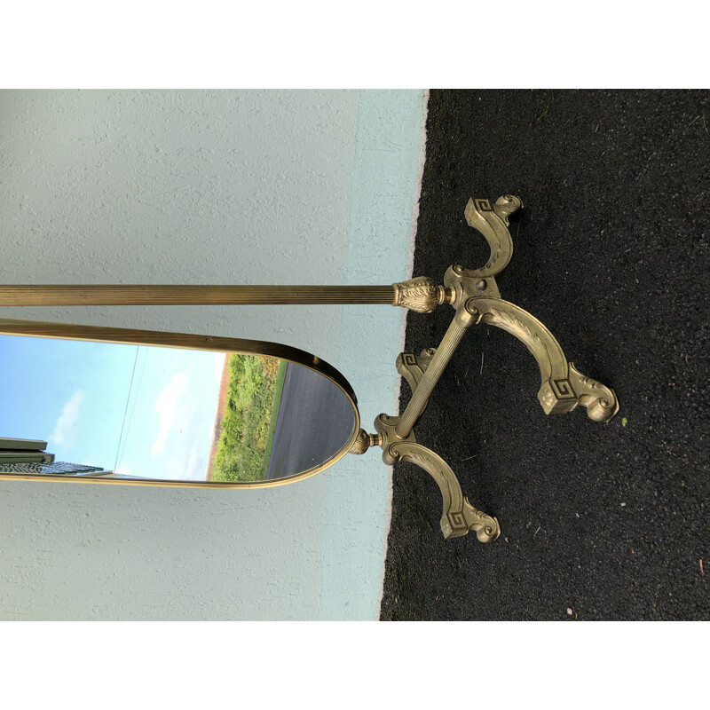 Vintage brass psyche mirror, 1970