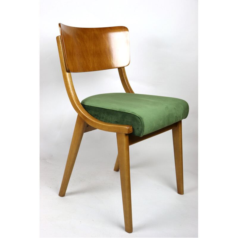 Pair of vintage green dining chairs, 1970s