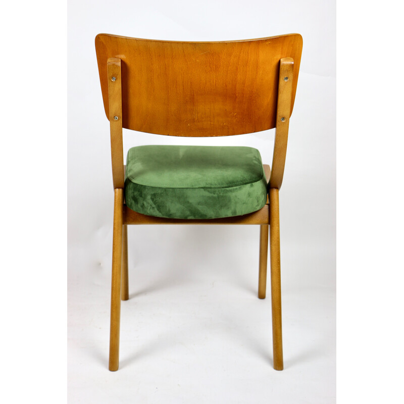 Pair of vintage green dining chairs, 1970s