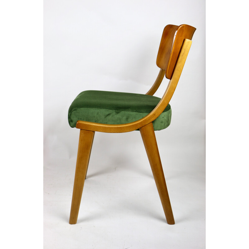 Pair of vintage green dining chairs, 1970s