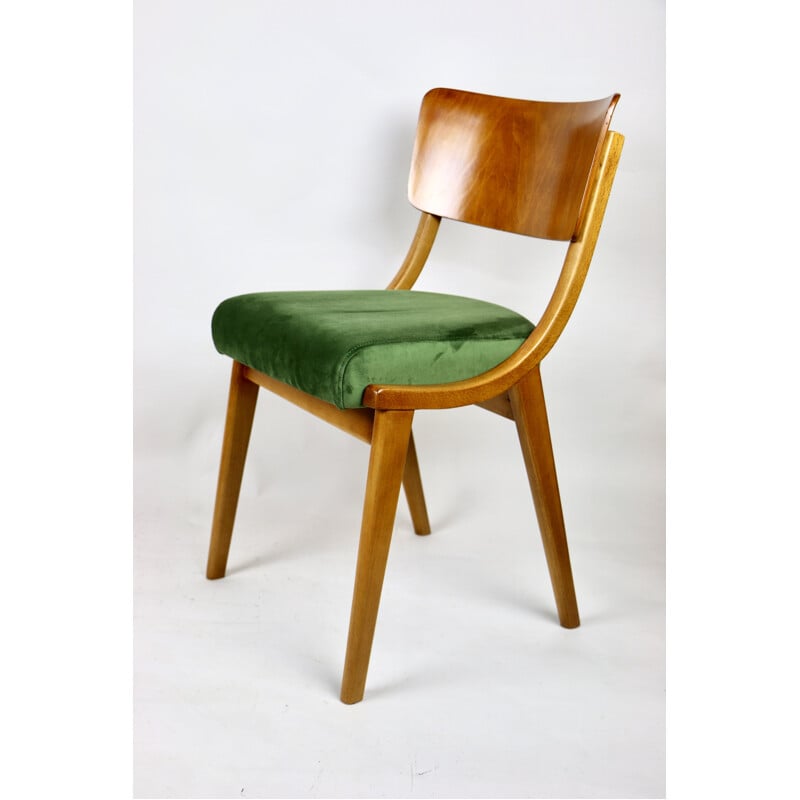 Pair of vintage green dining chairs, 1970s