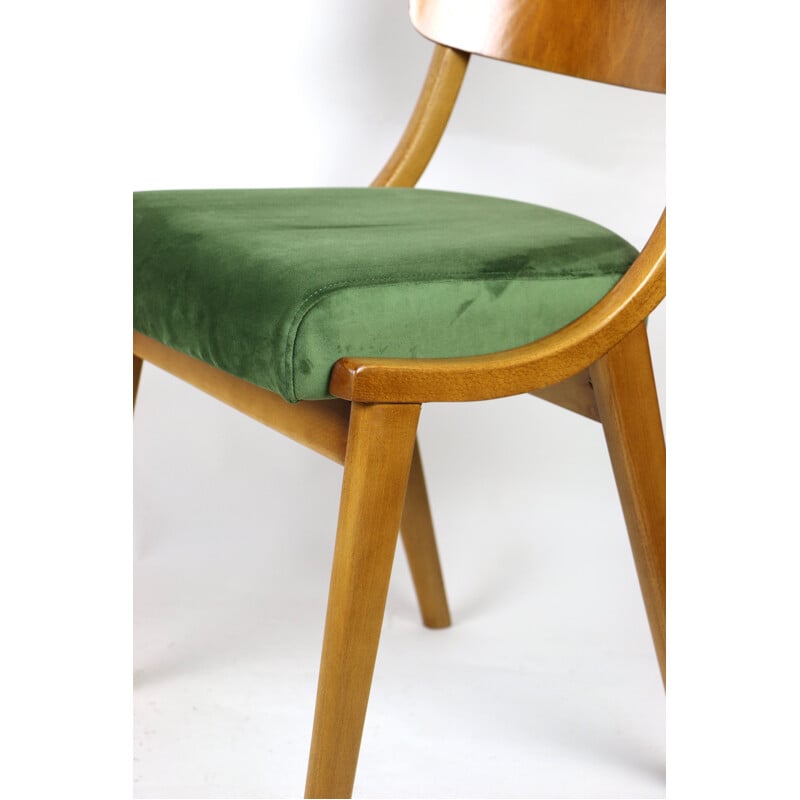 Pair of vintage green dining chairs, 1970s