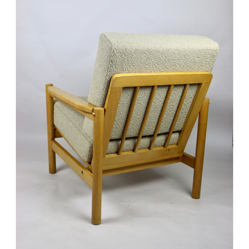 Vintage beige boucle armchair, 1970s