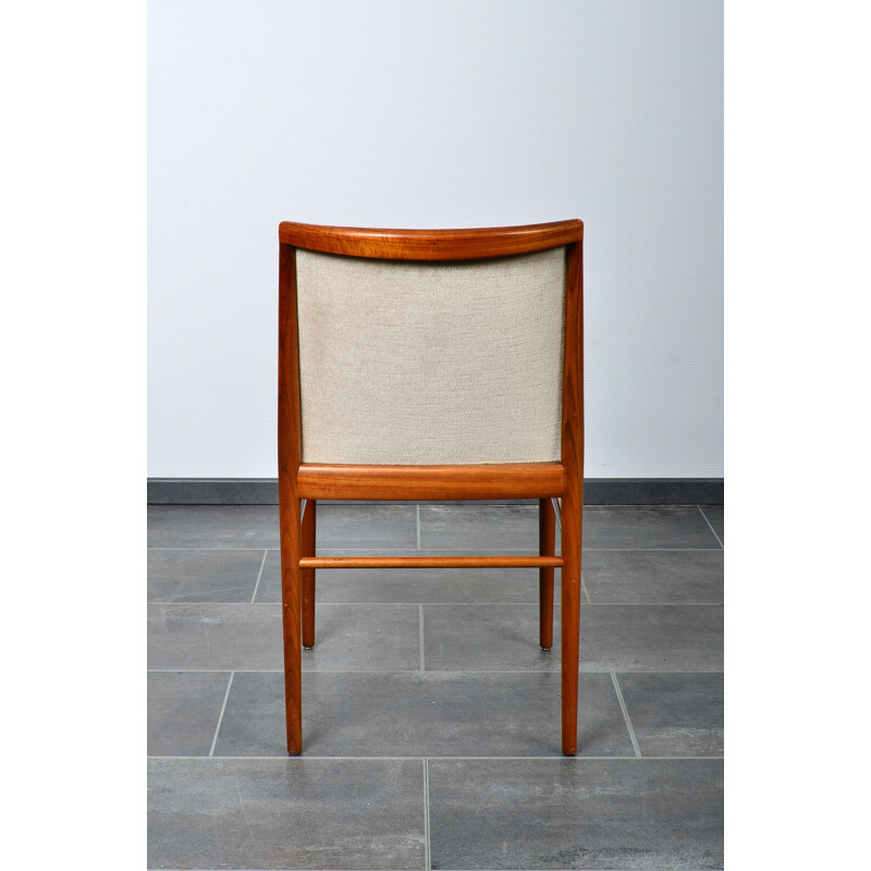 Set of 4 vintage Benze chairs teak and velvet fabric