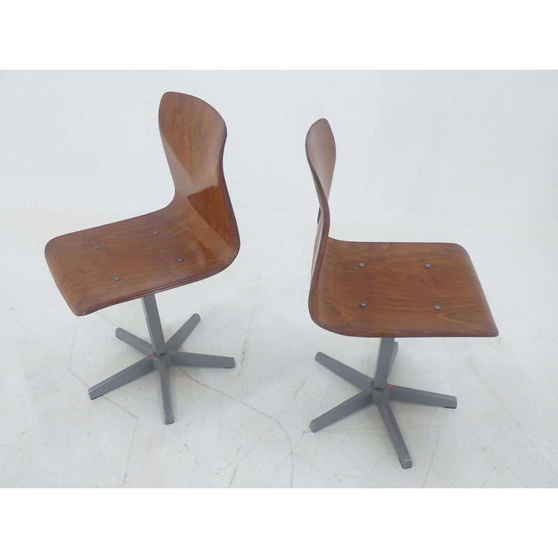 Pair of mid century child's chairs Pagholz, Germany 1970s