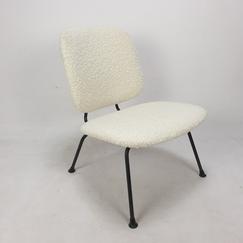 Vintage Stuhl aus schwarz lackiertem Stahl von W.H. Gispen für Kembo, 1950