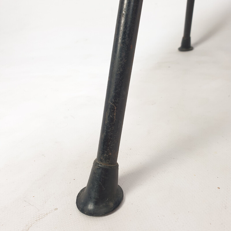 Silla vintage de acero lacado negro de W.H. Gispen para Kembo, 1950