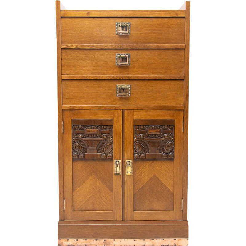 Vintage oak chest of drawers from the Secession, Austria-Hungary 1910