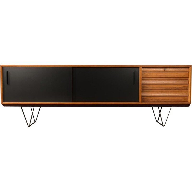 Mid century teak and black formica sideboard, Germany 1950s