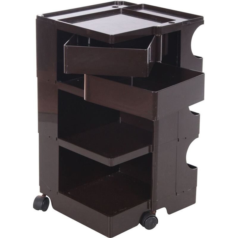 Vintage brown "Boby" storage trolley by Joe Colombo, 1970s