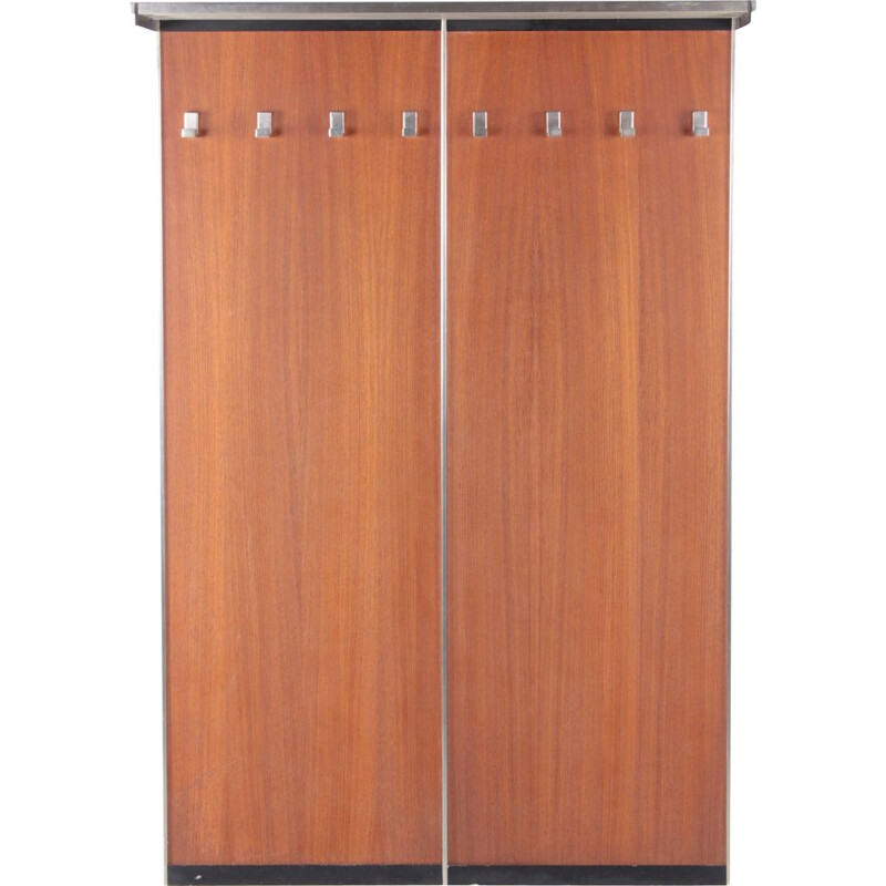 Mid-century teak wall coat rack, 1960s