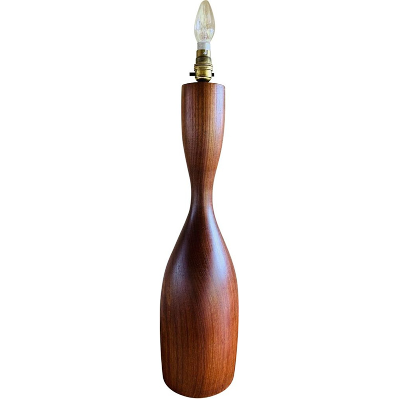 Vintage solid teak lamp stand, Denmark 1960