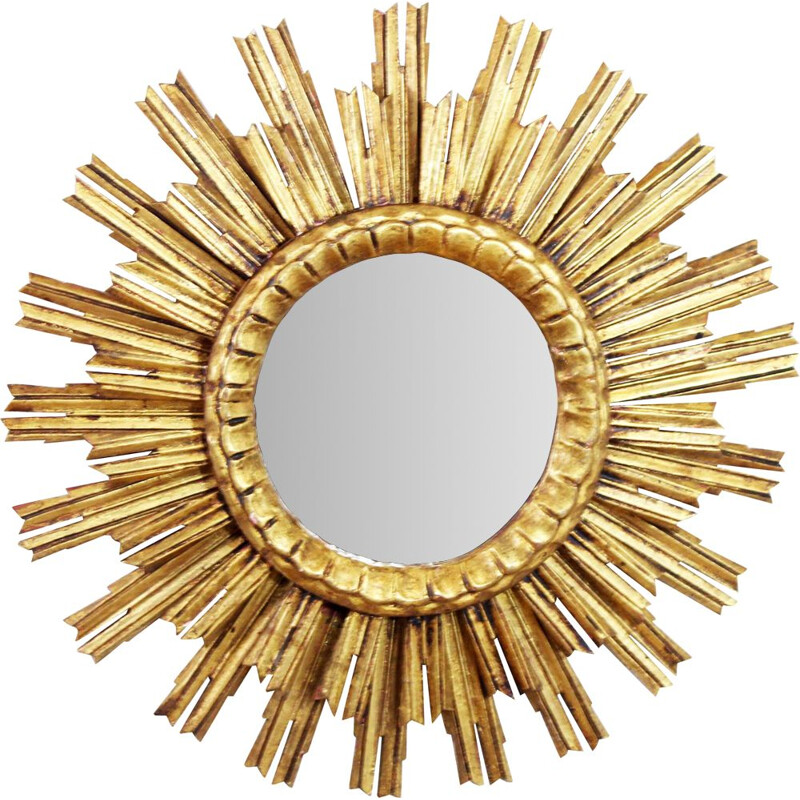 Vintage gold sunburst mirror, 1960