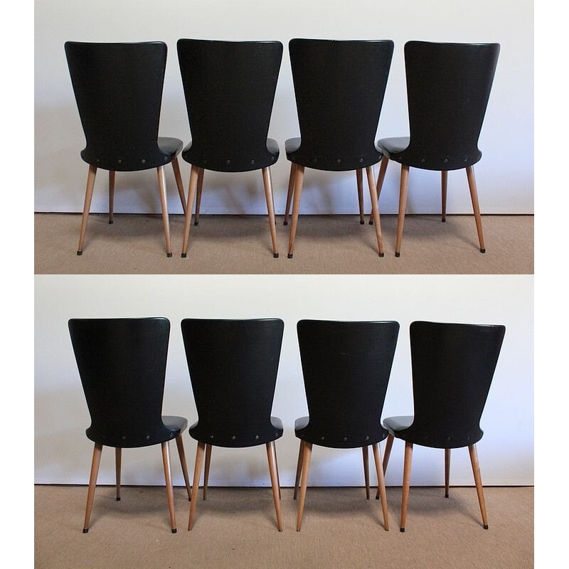 Conjunto de 8 cadeiras Baumann Essor vintage, 1960