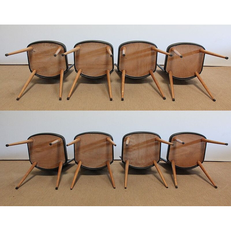 Set di 8 sedie vintage Baumann Essor, 1960