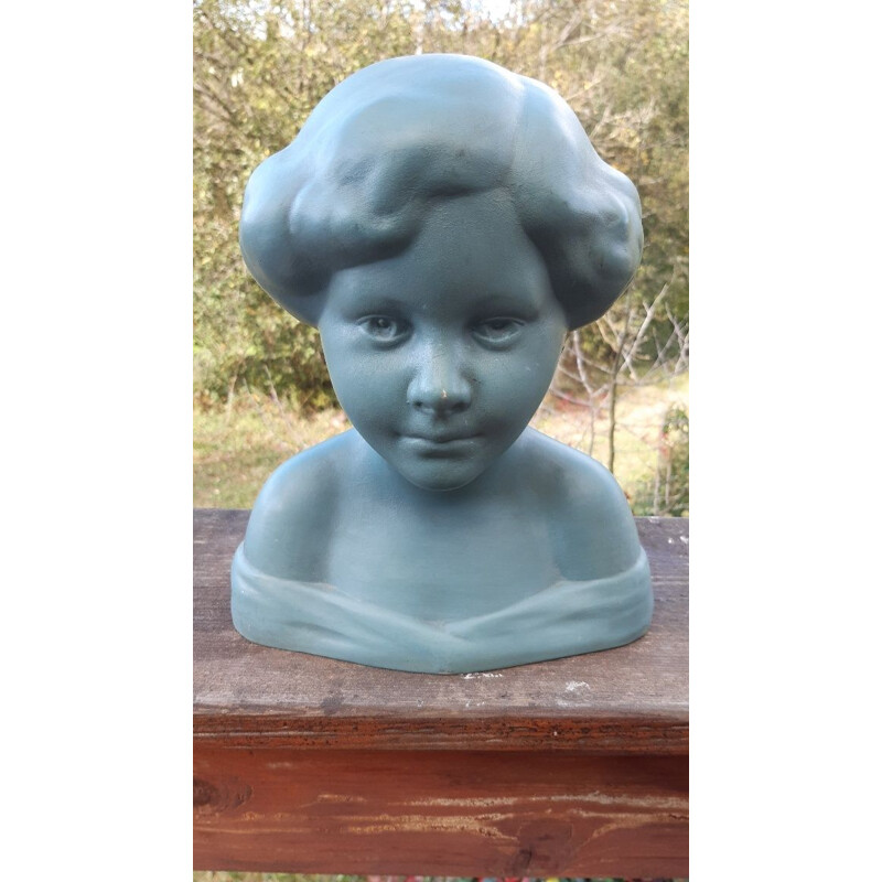 Vintage ceramic bust, France 1930