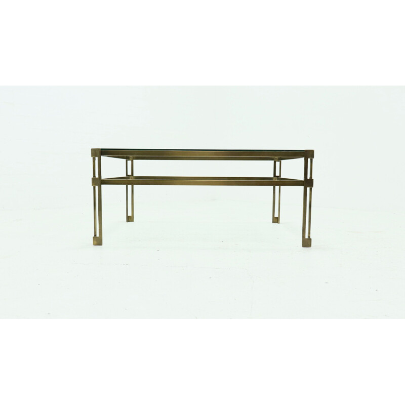 Mid century Regency coffee table in solid brass, 1970s