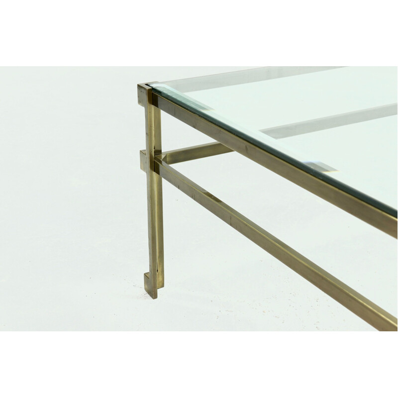 Mid century Regency coffee table in solid brass, 1970s