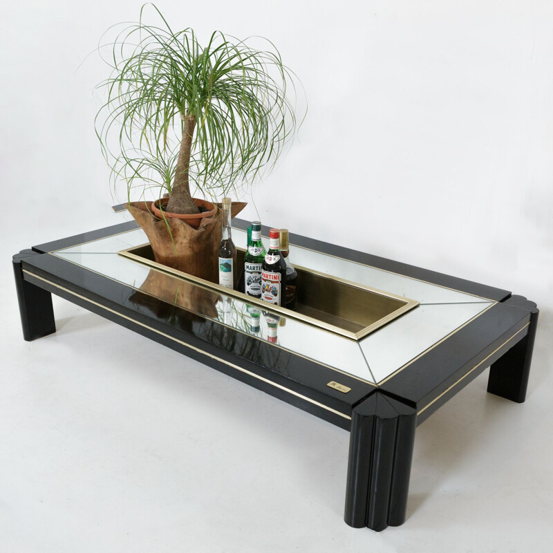 Vintage brass coffee table by Alain Delon for Sabot, 1970