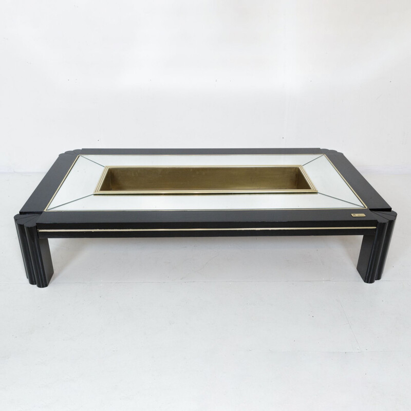 Mesa de centro vintage de latón de Alain Delon para Sabot, 1970