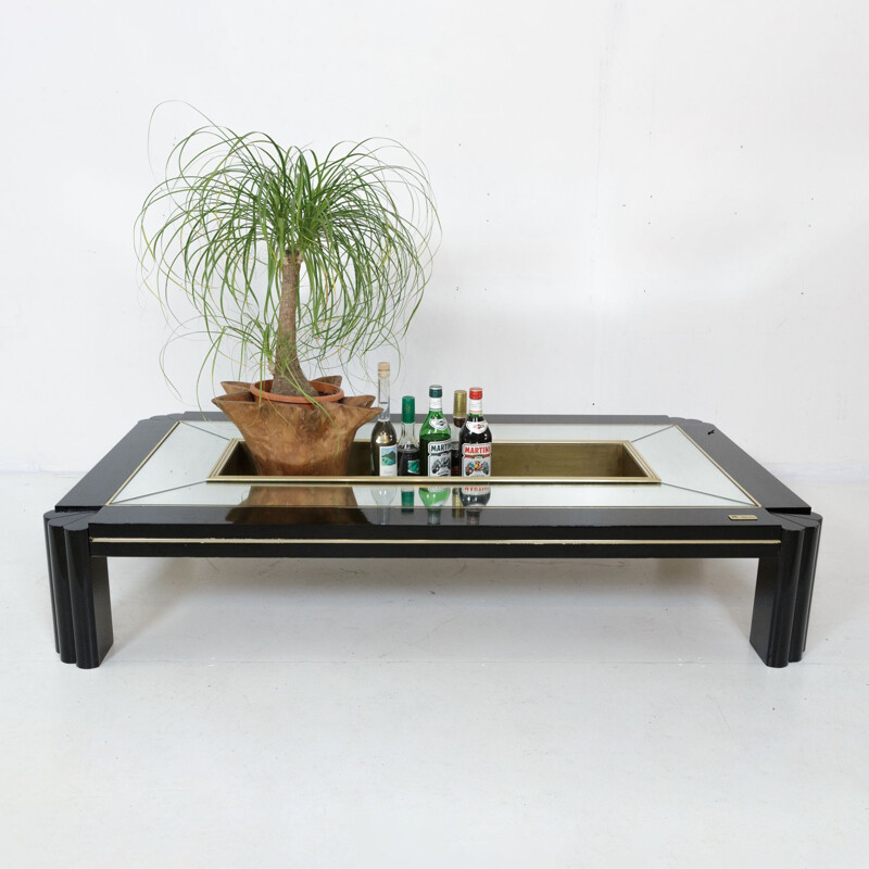 Vintage brass coffee table by Alain Delon for Sabot, 1970