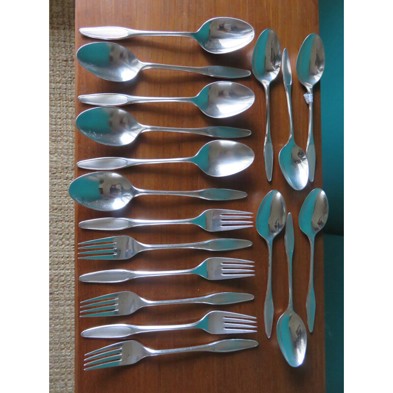 Set of utensils in silver coloured metal - 1960s
