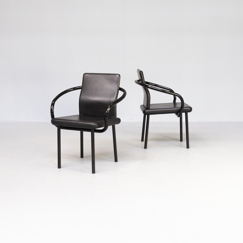 Ein Paar "Mandarinen"-Vintage-Stühle mit Armlehnen von Ettore Sottsass für Knoll, 1986
