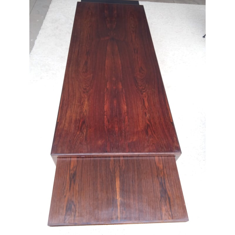 Vintage rectangular rosewood coffee table by Illum Wikkeslo, 1970