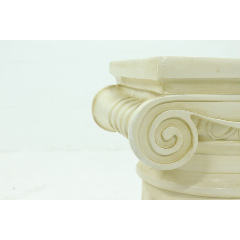 Vintage neo classical plaster pedestal, 1980s