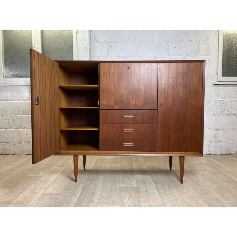 Scandinavian vintage teak highboard by Glf, 1960