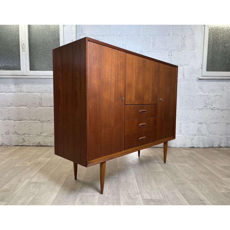 Scandinavian vintage teak highboard by Glf, 1960