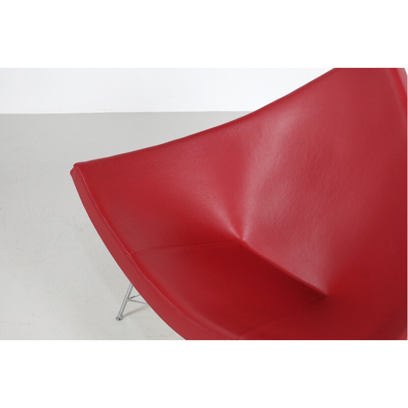 Vitra "Coconut" armchair in red leather, George NELSON - 1990s
