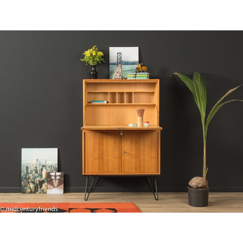 Vintage walnut secretary, Germany 1960s