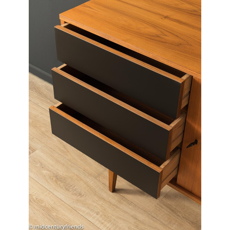 Mid century walnut and black formica sideboard, Germany 1960s