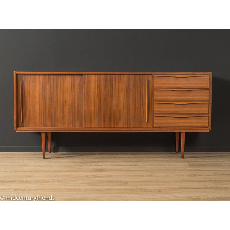 Mid century walnut sideboard with two sliding doors, Germany 1960s
