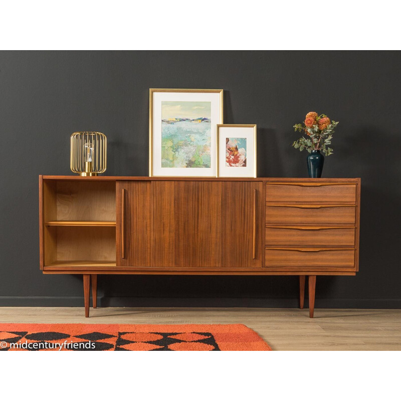 Mid century walnut sideboard with two sliding doors, Germany 1960s